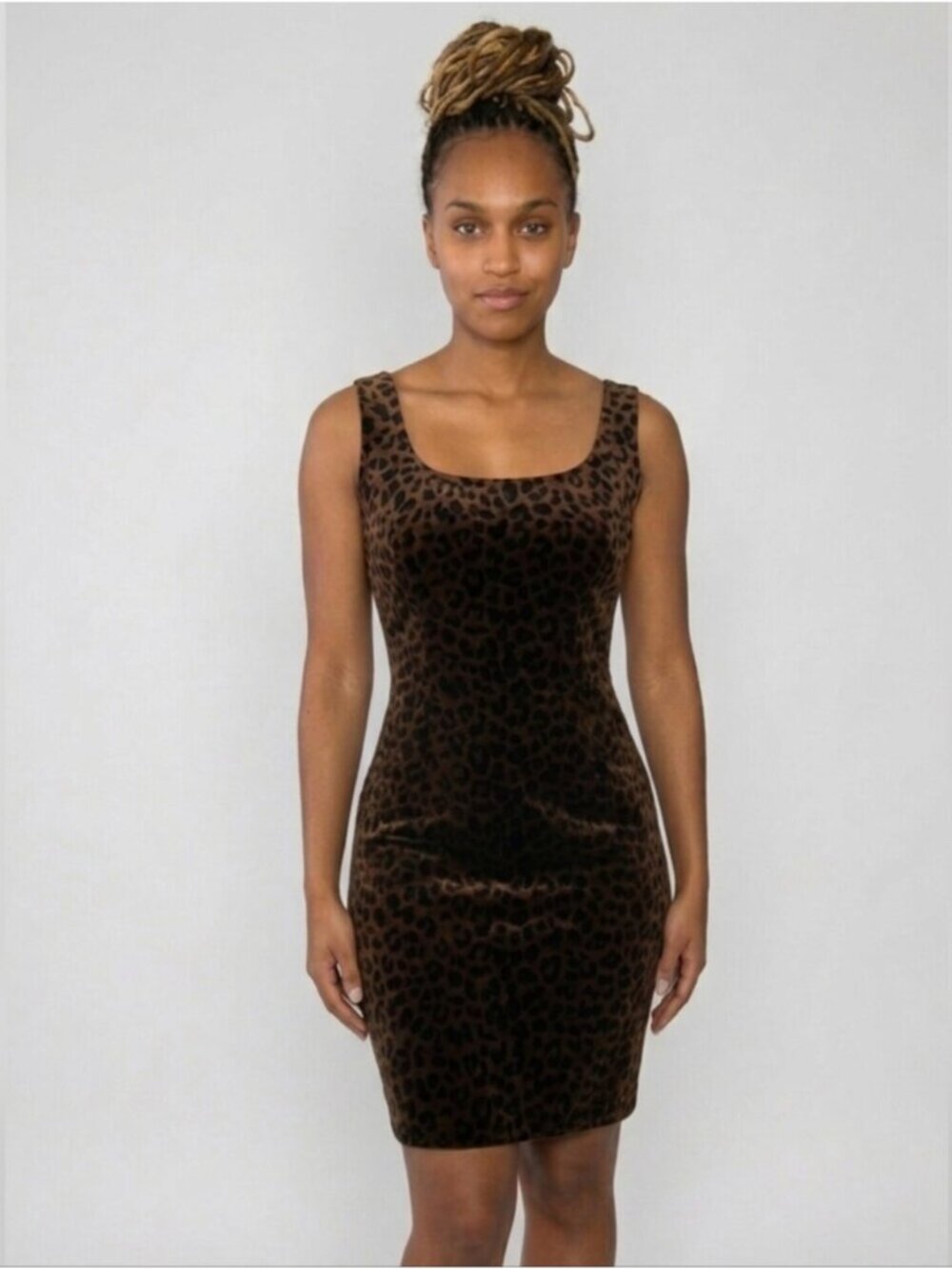 Jones New York Cheetah Print Vintage Suede Fitted Cocktail Dress